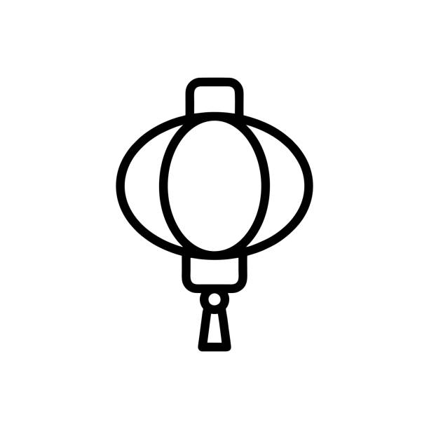 Lampion icon vector Lampion icon vector chinese lampion stock illustrations