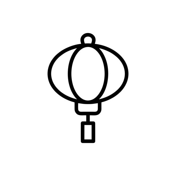 Lampion icon vector Lampion icon vector chinese lampion stock illustrations