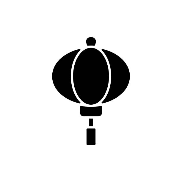 Lampion icon vector Lampion icon vector chinese lampion stock illustrations