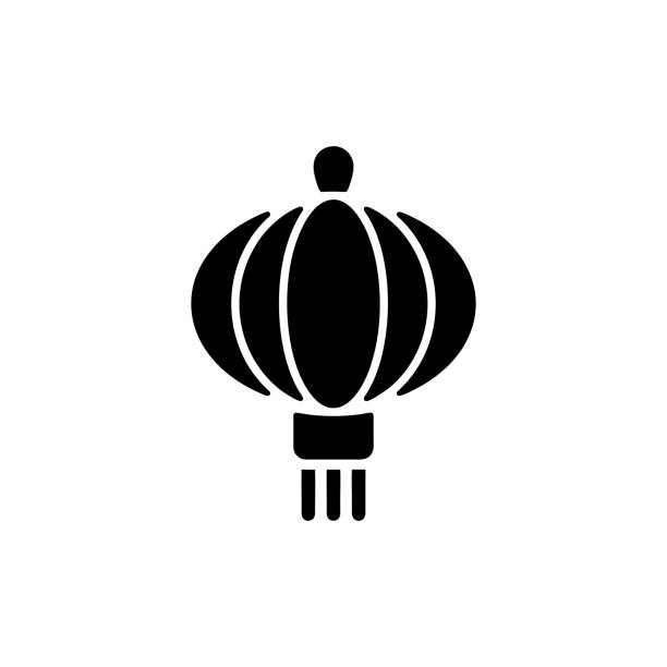 Lampion icon vector Lampion icon vector chinese lampion stock illustrations