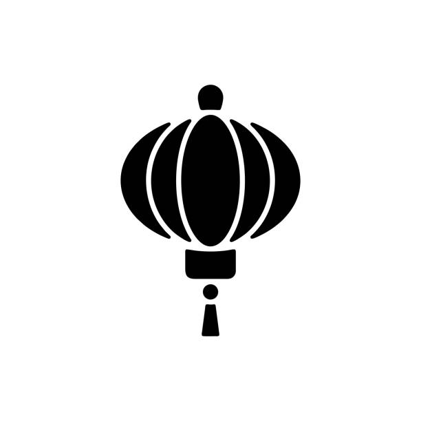 Lampion icon vector Lampion icon vector chinese lampion stock illustrations