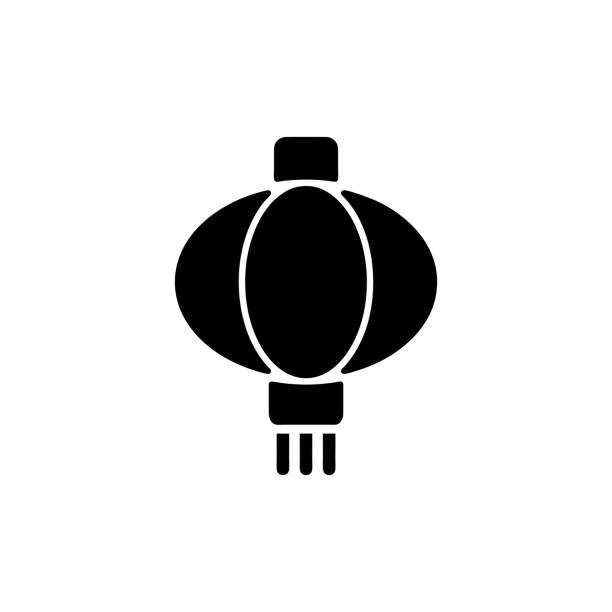 Lampion icon vector Lampion icon vector chinese lampion stock illustrations