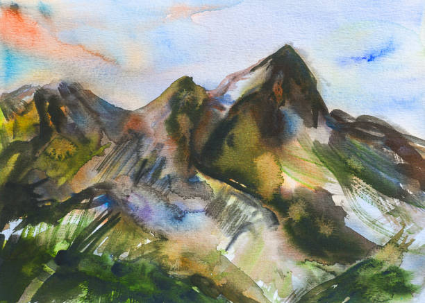 istock Watercolor painting of a black mountain 1187820369