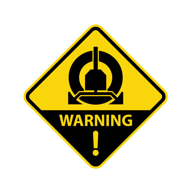 Wheel clamping in operation road sign - parking clamp warning symbol Wheel clamping in operation road sign - parking clamp warning symbol car boot stock illustrations