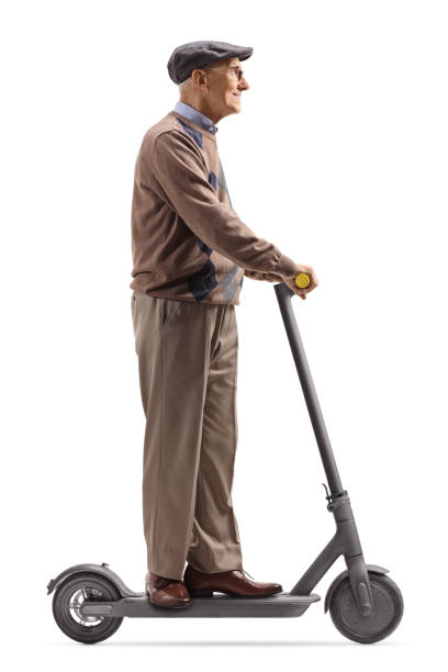 istock Elderly man riding an electric scooter 1187822223