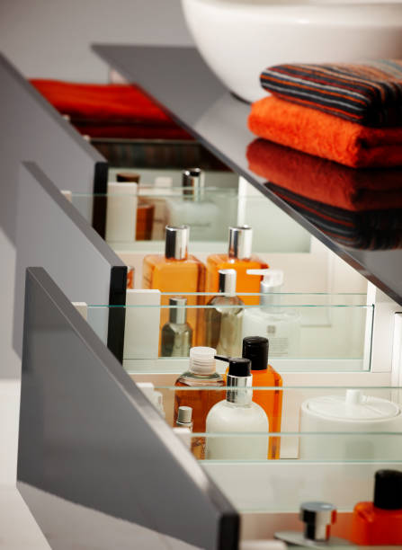 istock Toiletries in bathroom sink drawer 1187822480