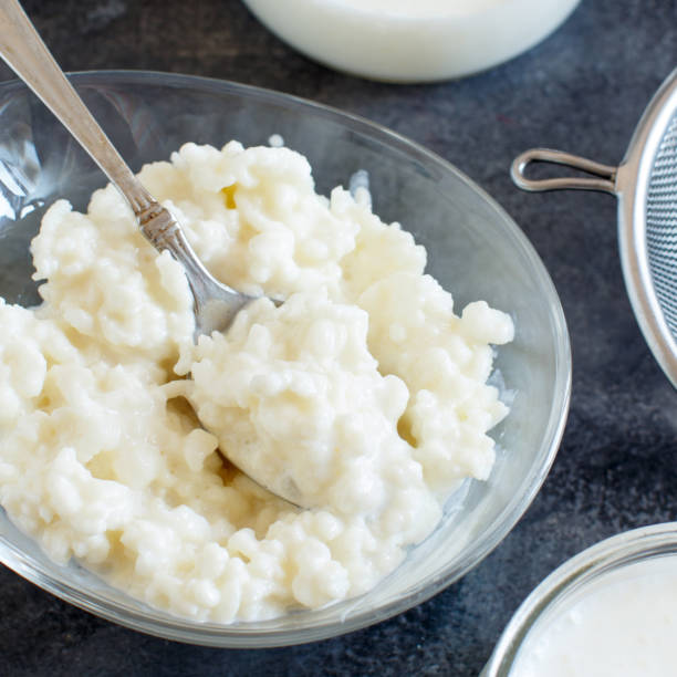 istock Kefir grains and  fermented drink kefir 1187825694