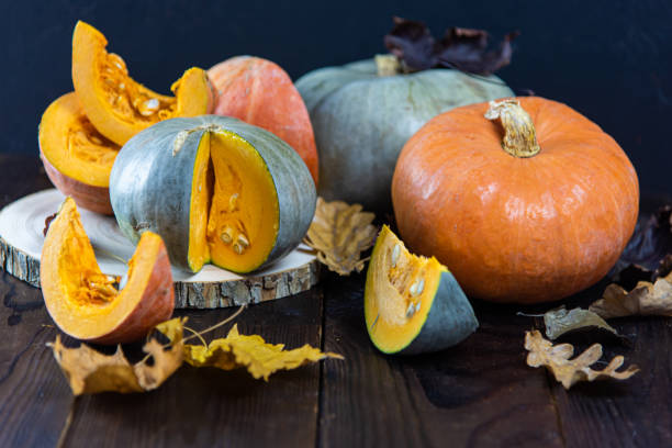 istock Harvest of pumpkins on the table 1187826243