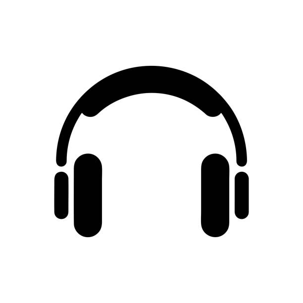 headset-symbol-musikvorlagen - kopfhörer stock-grafiken, -clipart, -cartoons und -symbole
