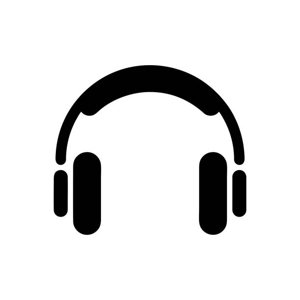 ilustraciones, imágenes clip art, dibujos animados e iconos de stock de plantillas de música de icono de auriculares - headset