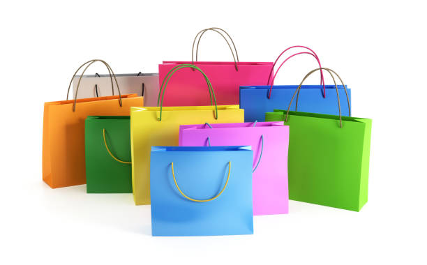 istock Colorful shopping bags on white 1187827866