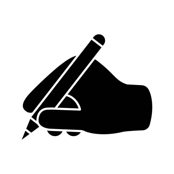 Vector illustration of Writing hand glyph icon