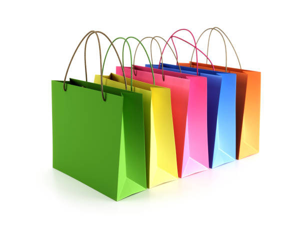 istock Colorful shopping bags on white 1187828206