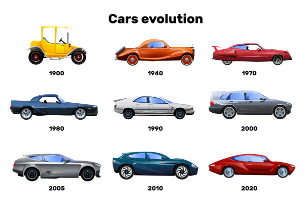 Ilustración De Cars Flat Set Y Más Vectores Libres De Derechos De Coche -  Coche, Desarrollo, Progreso - Conceptos - Istock