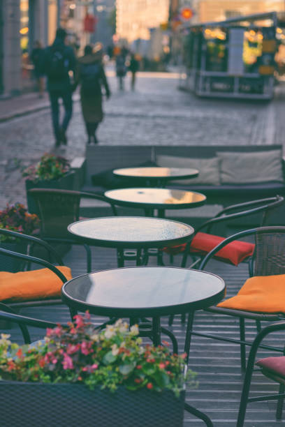 istock Bouquet on a table in an outdoor cafe 1187835151