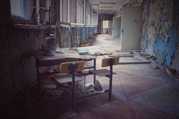istock Abandoned school in Pripyat, Chernobyl exclusion zone, Ukraine 1187838200