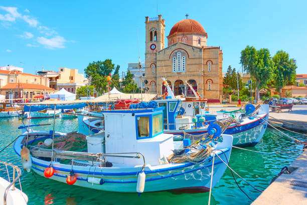 istock Waterfront in Aegina town 1187840627