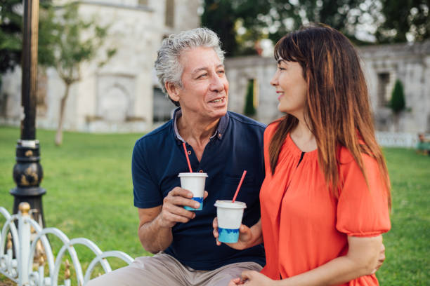 istock Mature couple taking a break for refreshment 1187841439