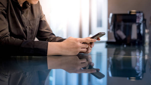 istock Mobile app for internet of things. Using smartphone 1187842601