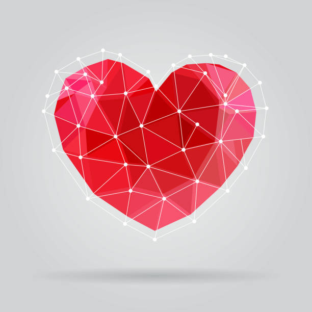 ilustraciones, imágenes clip art, dibujos animados e iconos de stock de día de san valentín bajo policorazón - heart shape stone red ecard