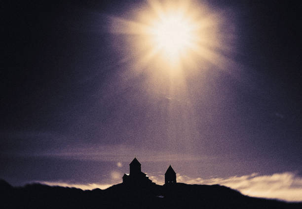 Sunset in the Caucasus - Gergeti Trinity Church