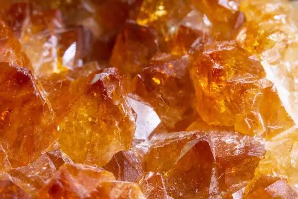 Citrine Rock Crystal Orange Gemstone Close Up