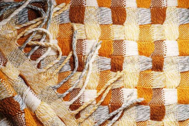 istock Knitted Blanket with Fringe Texture 1187845640