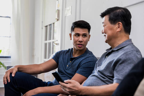istock Mid adult man asks his father for advice 1187848926