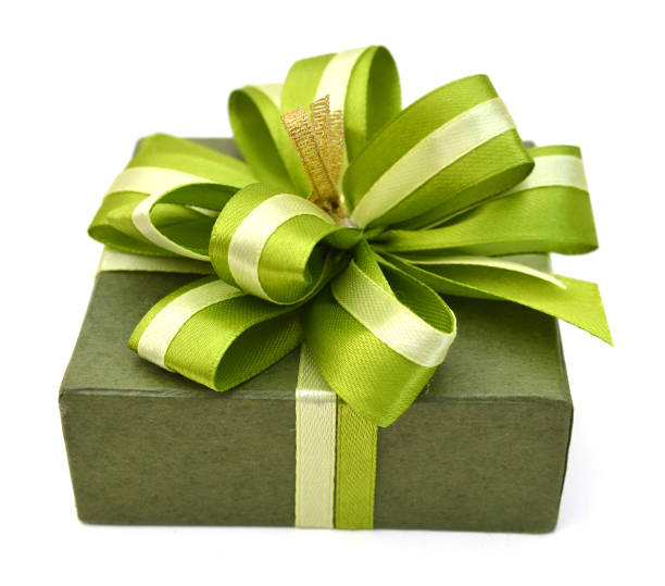istock green gift with bow isolated on white 1187855722