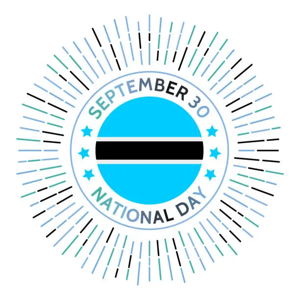 Vector illustration of Botswana national day badge.