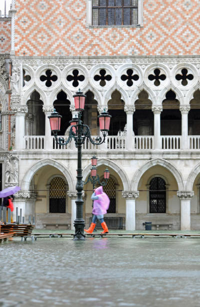 istock Ducal Palace in Venice during the flood 1187859571