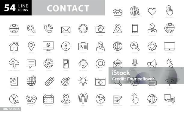 Kontaktzeilensymbole Bearbeitbarer Strich Pixel Perfekt Für Mobile Und Web Enthält Symbole Wie Smartphone Messaging Email Kalender Standort Bestandsabbildung Stock Vektor Art und mehr Bilder von Icon