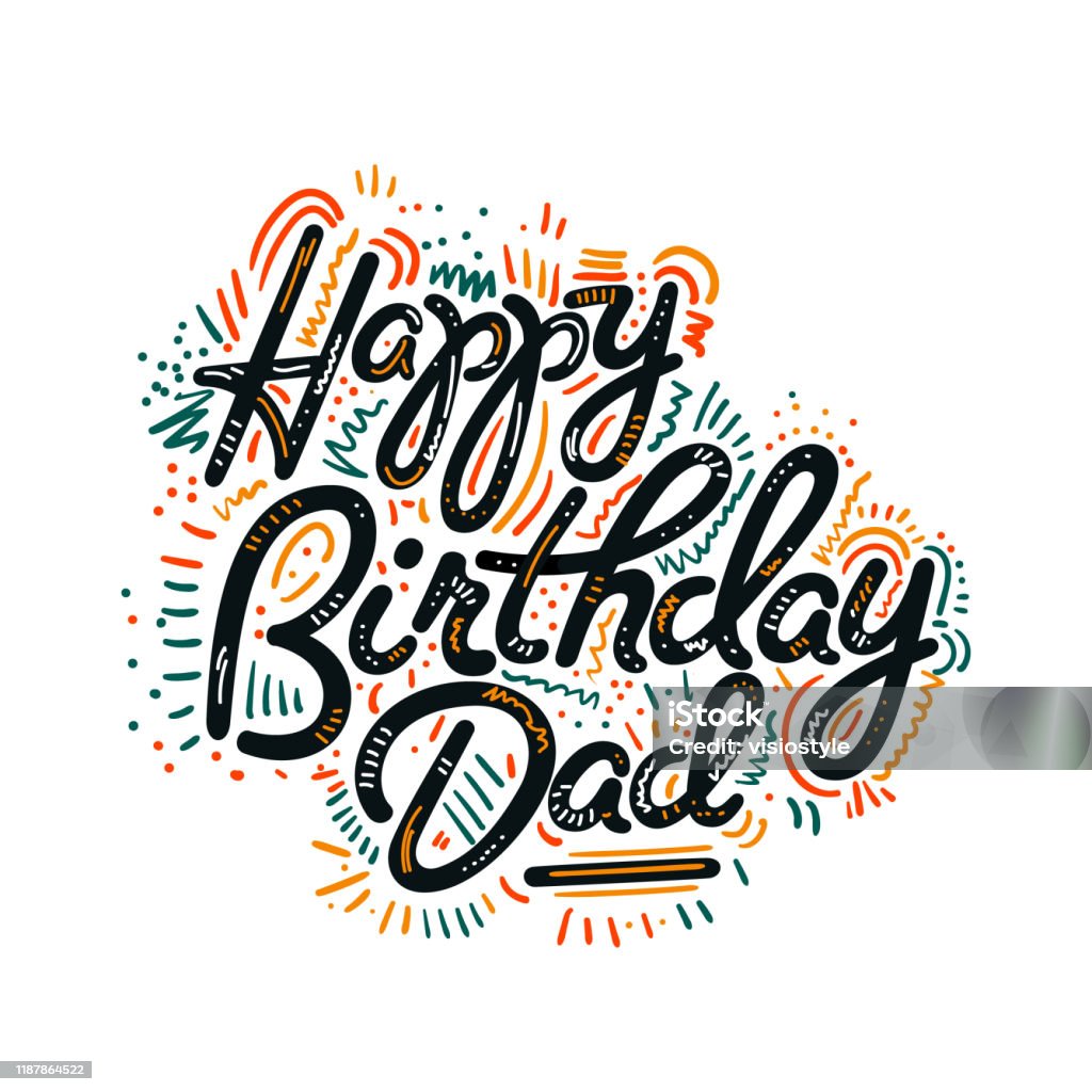 Print Stock Illustration - Download Image Now - Birthday, Father ...