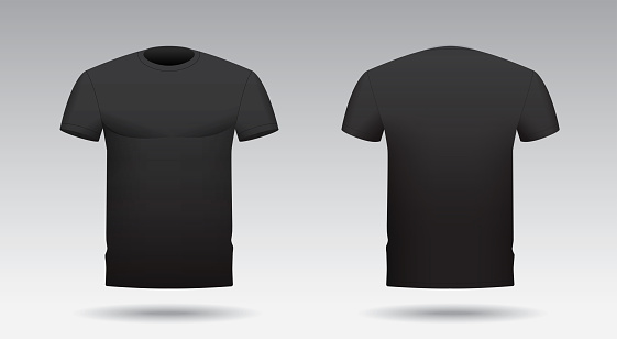 Vector Black Tshirt Template Tshirt Print Visualization Stock ...