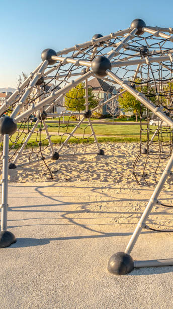 istock Vertical Urban climbing dome with nets in a kids playground 1187867995
