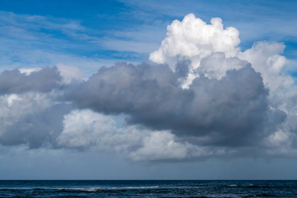 Impressive cloudy skies over the North Sea as seen from the island of Terschelling in the North of the Netherlands
