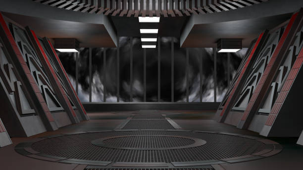 istock Space environment, ready for comp of your characters.3D rendering 1187873965