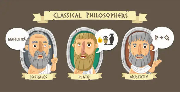 Vector illustration of Classical greek philosophers