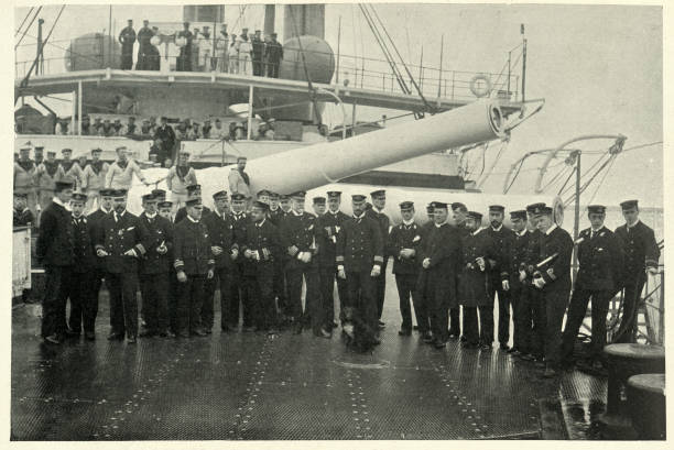 istock Captain and officers, HMS Repulse (1892), Royal navy battleship 1187878675