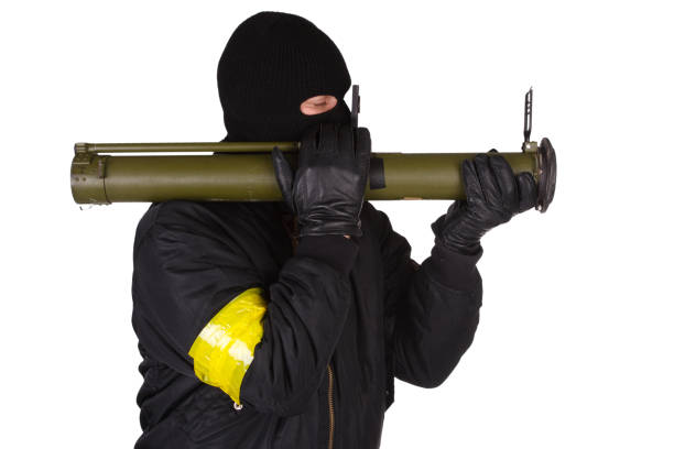istock mobster with bazooka grenade launcher isolated on white background 1187878852