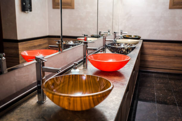 istock Variety of bath sinks. Bath interior. 1187883166