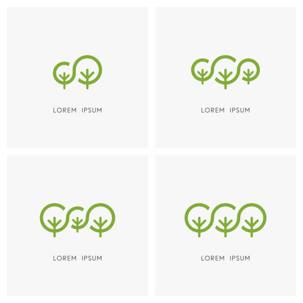 zielony zestaw rodzinny - grove stock illustrations