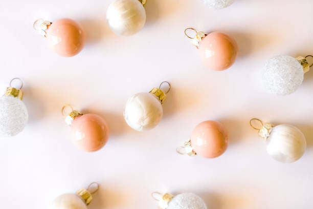 istock Pastel Christmas ornaments background. 1187891771