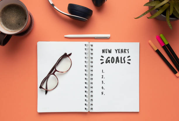 istock 2020 new year notebook with list of goals and objects 1187898875