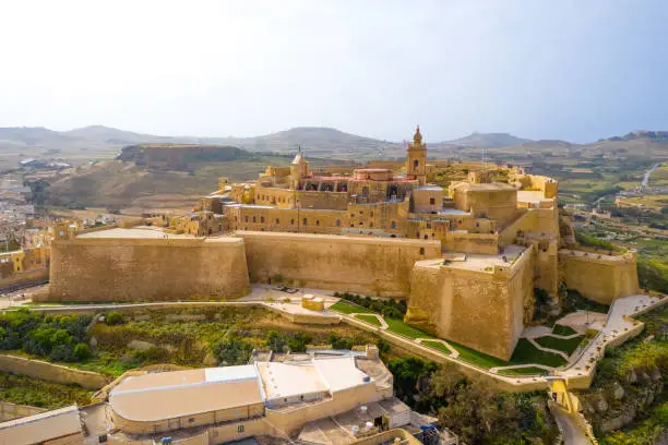 Photo of Citadel in Victoria city (Rabat) - capital of Gozo island. Malta country