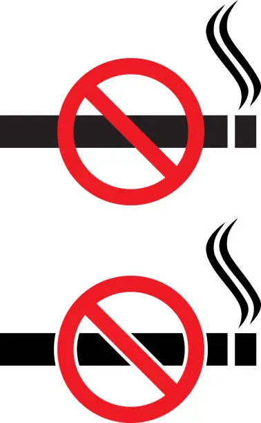 Vector illustration of Two No Smoking Icons