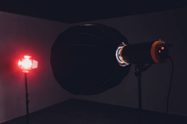 istock Close-up view of led lamps. Video light. 1187917308