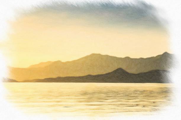 istock Drawing watercolor. Mountain landscape 1187925556