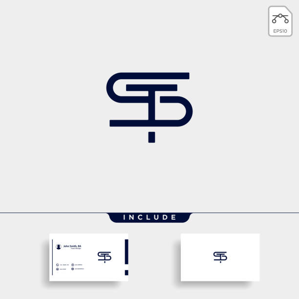 litera st ts s t symbol projekt prosty wektor - letter s text alphabet letter t stock illustrations