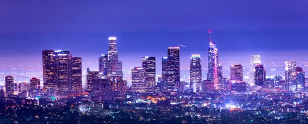 Photo of Los Angeles Downtown at dusk, California stock photo